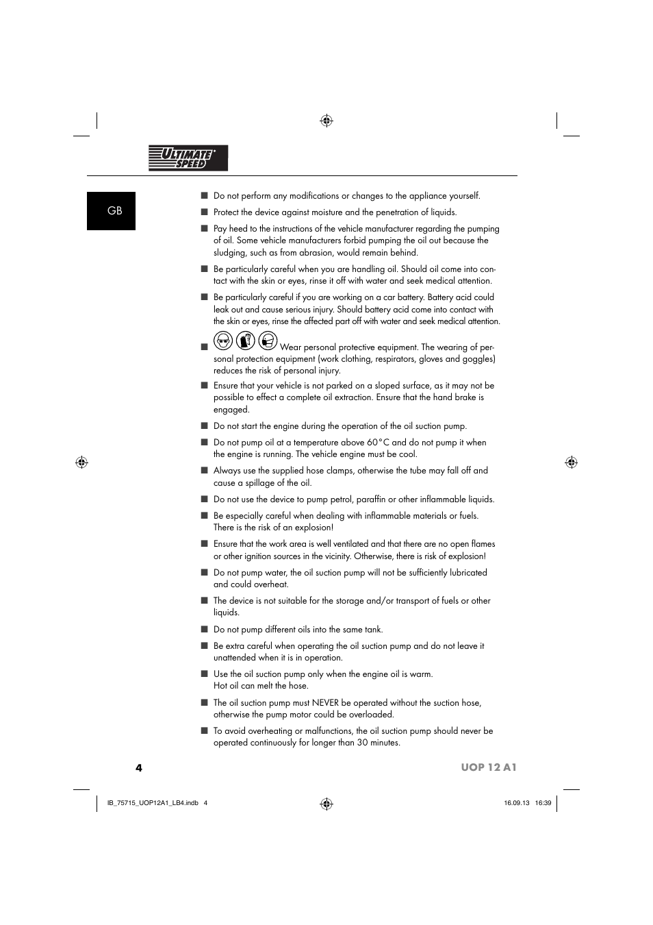 Ultimate Speed UOP 12 A1 User Manual | Page 7 / 44