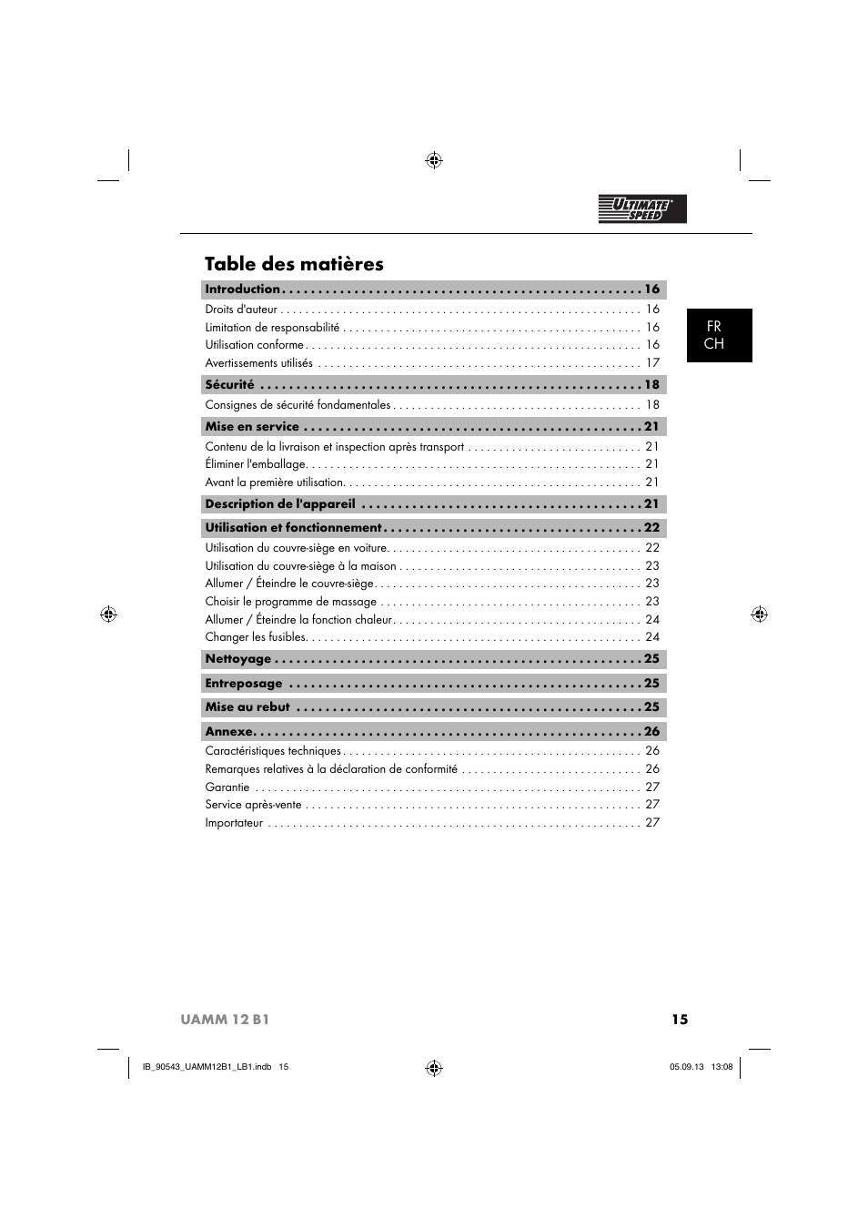 Ultimate Speed UAMM 12 B1 User Manual | Page 18 / 59