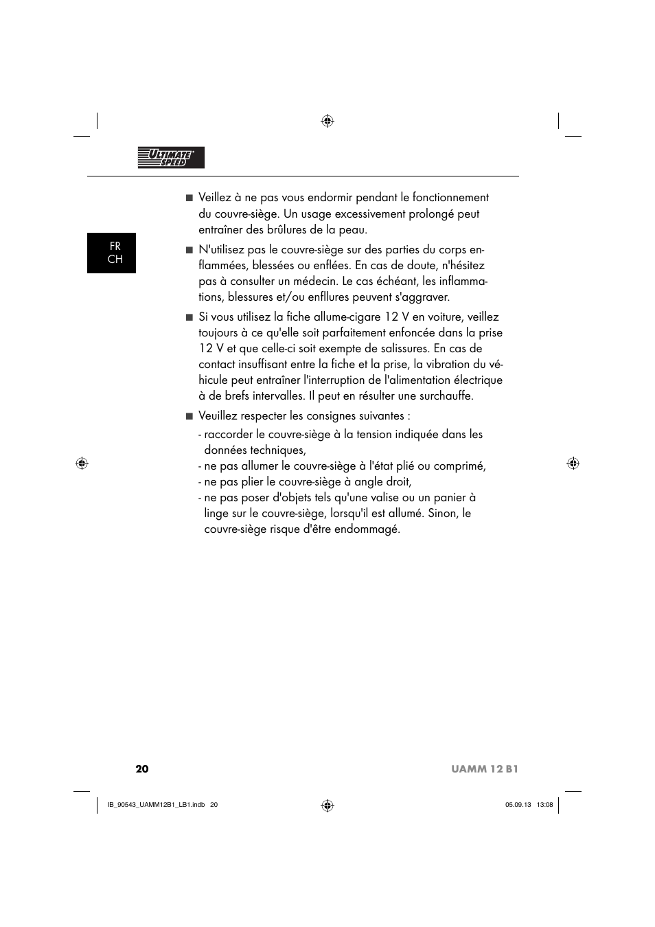 Fr ch | Ultimate Speed UAMM 12 B1 User Manual | Page 23 / 59