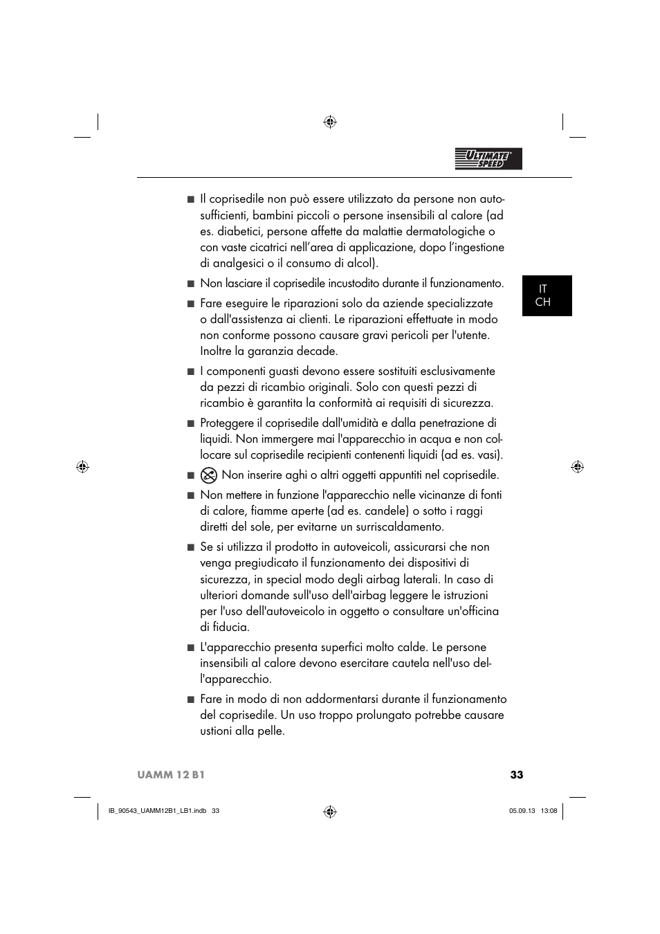 Ultimate Speed UAMM 12 B1 User Manual | Page 36 / 59