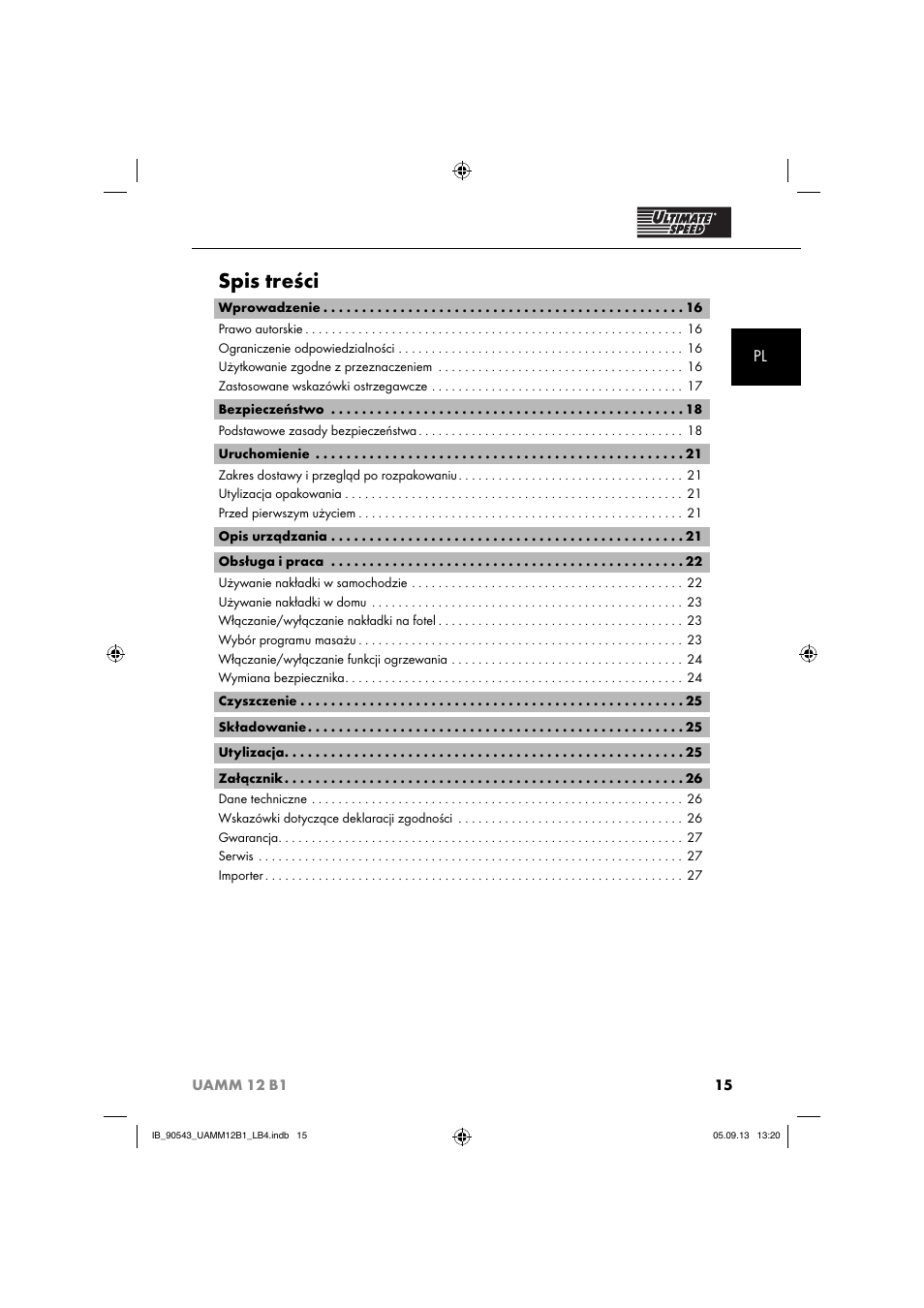 Ultimate Speed UAMM 12 B1 User Manual | Page 18 / 87