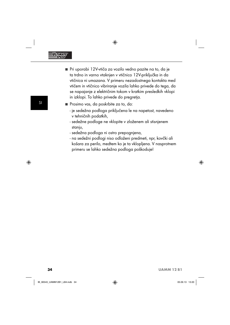 Ultimate Speed UAMM 12 B1 User Manual | Page 37 / 87