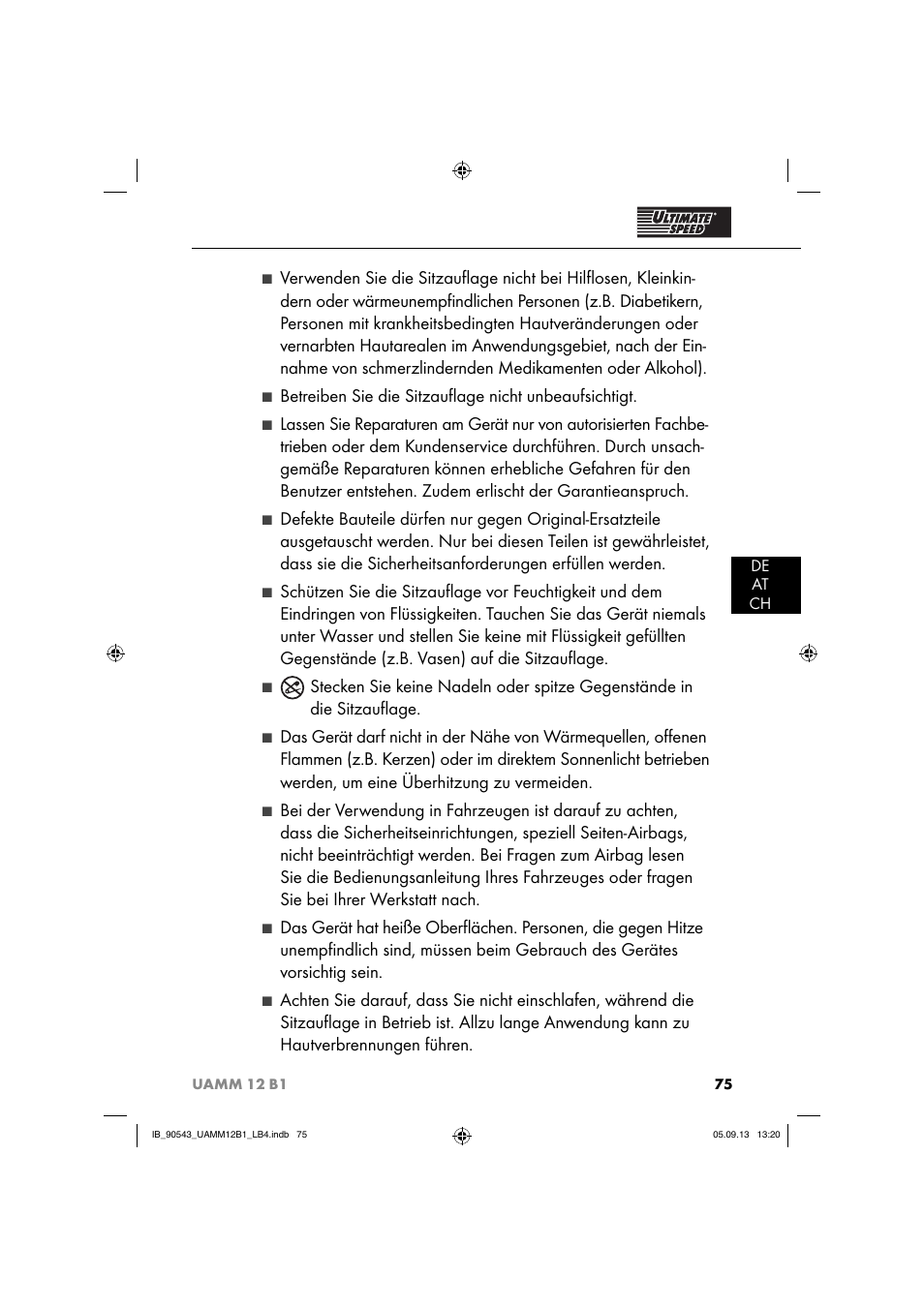 Ultimate Speed UAMM 12 B1 User Manual | Page 78 / 87