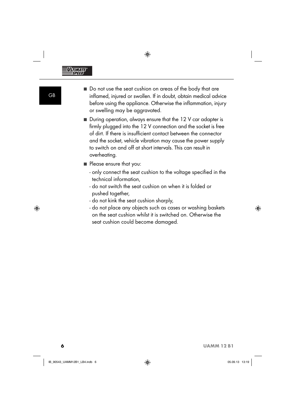 Ultimate Speed UAMM 12 B1 User Manual | Page 9 / 87
