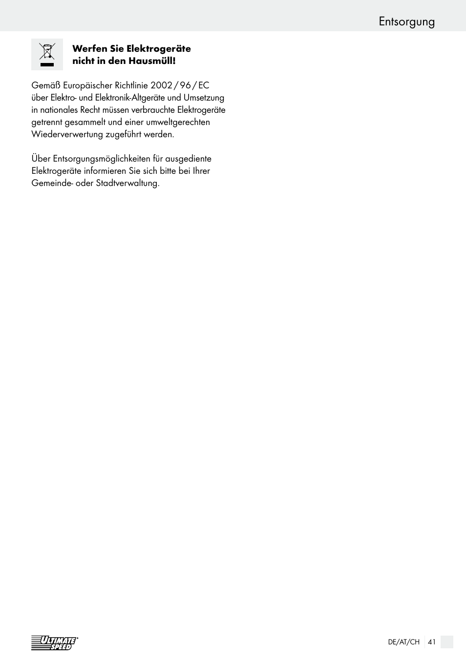 Ultimate Speed ULGD 3.8 A1 User Manual | Page 41 / 42