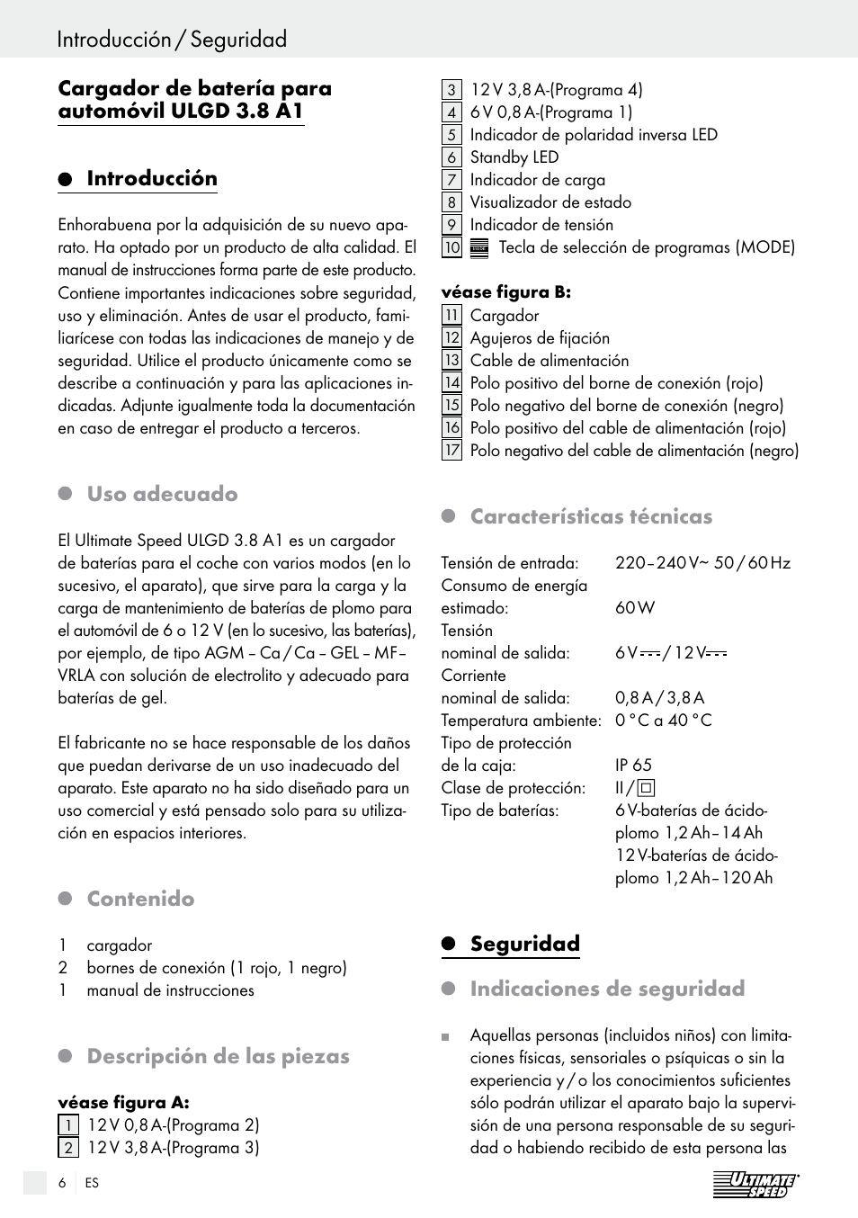 Ultimate Speed ULGD 3.8 A1 User Manual | Page 6 / 42