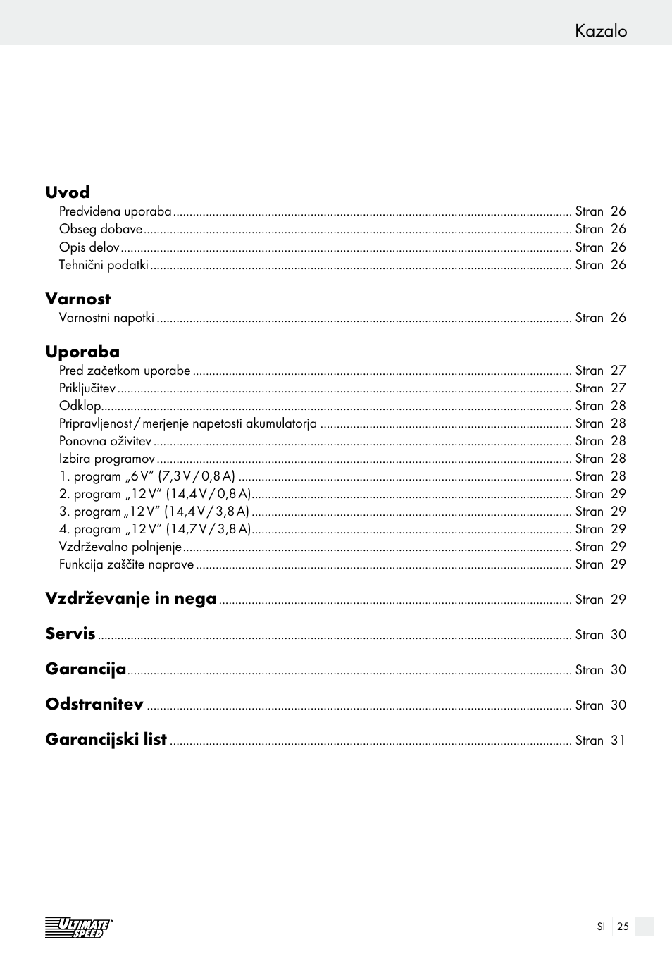 Ultimate Speed ULGD 3.8 A1 User Manual | Page 25 / 52