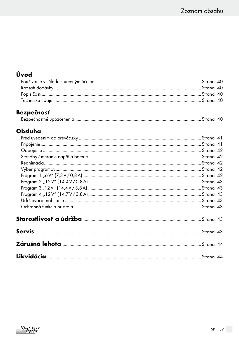 Ultimate Speed ULGD 3.8 A1 User Manual | Page 39 / 52
