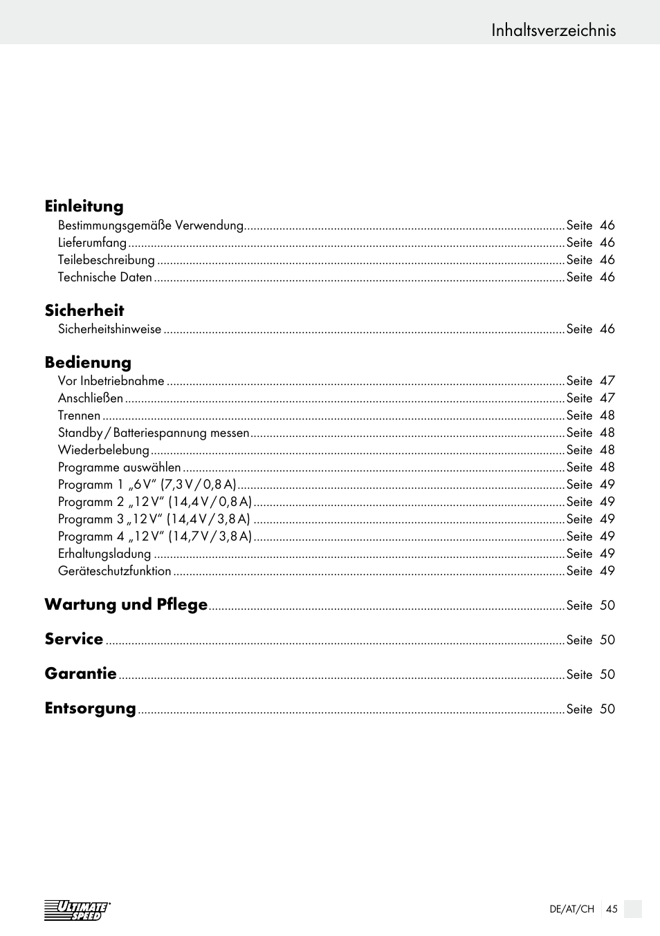 Ultimate Speed ULGD 3.8 A1 User Manual | Page 45 / 52