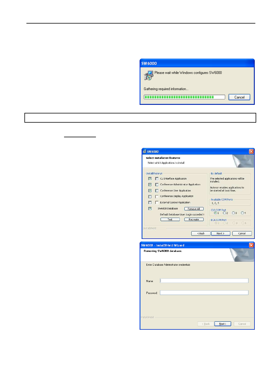 Un-install sw 6000 databases | DCS SW 6000 User Manual | Page 49 / 52