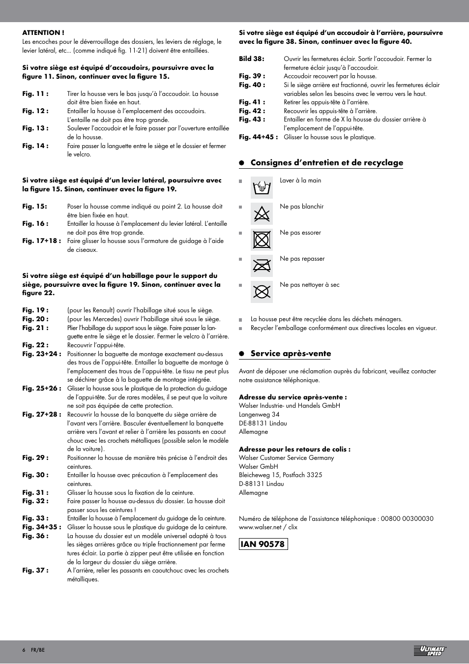 Ultimate Speed CAR SEAT COVER SET User Manual | Page 6 / 13