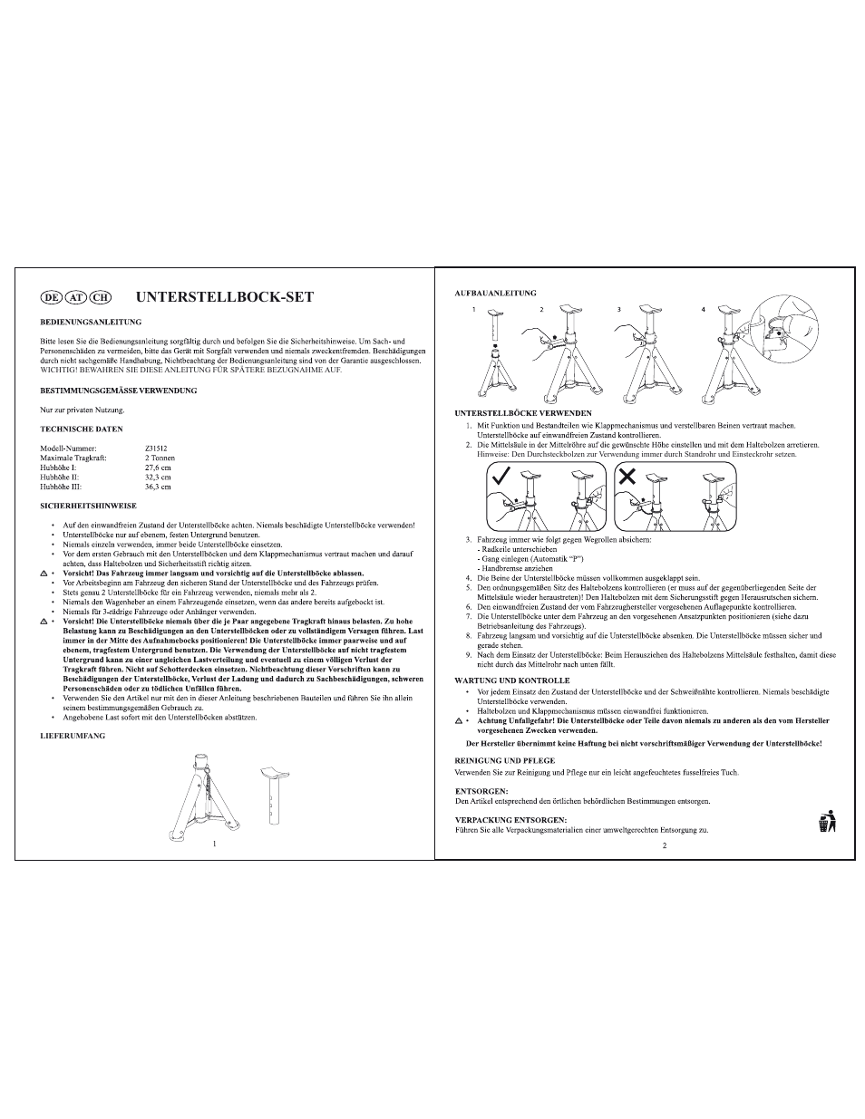 Unterstellbock-set | Ultimate Speed Z31512 User Manual | Page 2 / 5