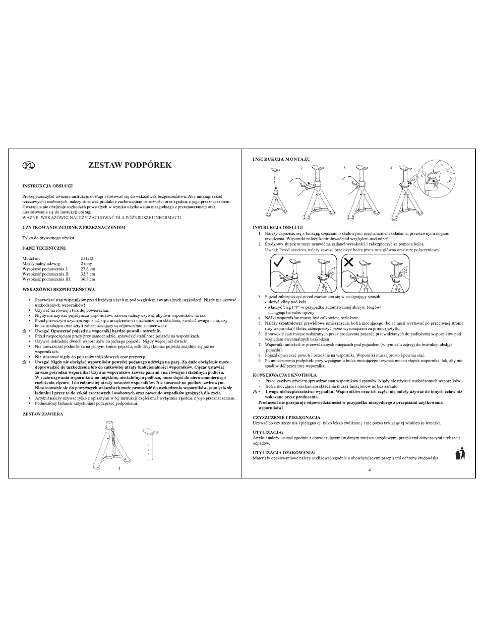 Zestaw podpórek | Ultimate Speed Z31512 User Manual | Page 3 / 8