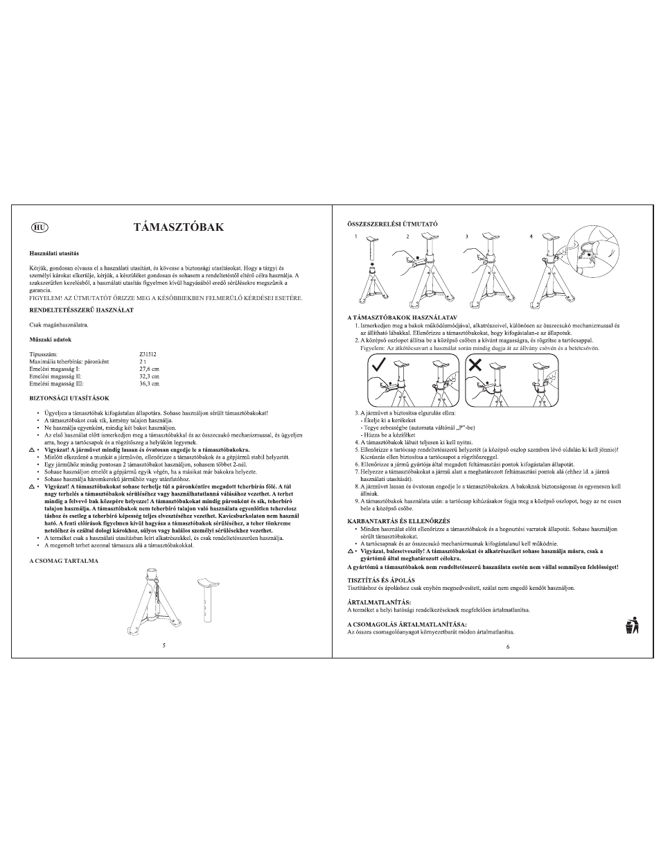 Támasztóbak | Ultimate Speed Z31512 User Manual | Page 4 / 8