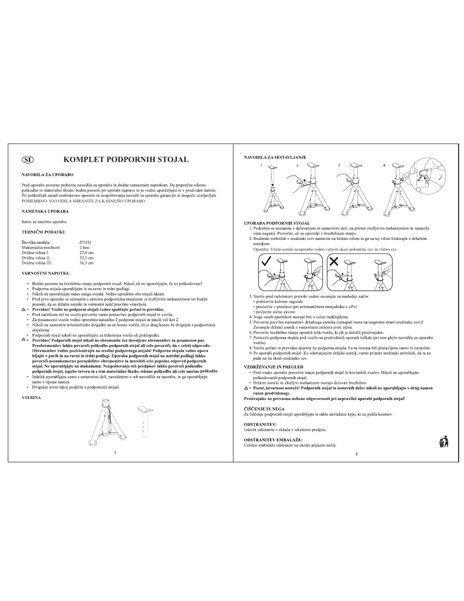 Komplet podpornih stojal | Ultimate Speed Z31512 User Manual | Page 5 / 8