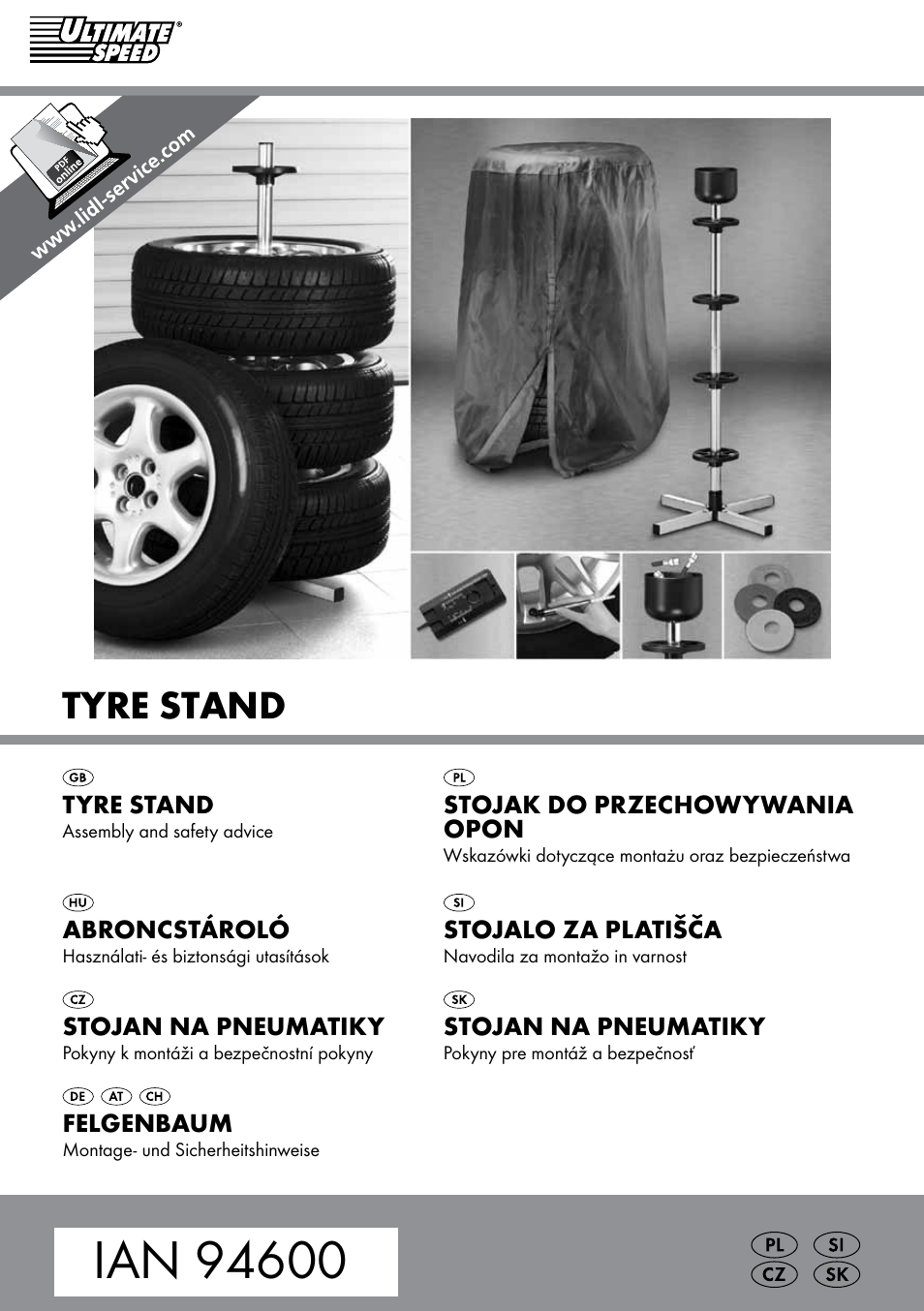 Tyre stand | Ultimate Speed Z31365 User Manual | Page 2 / 21