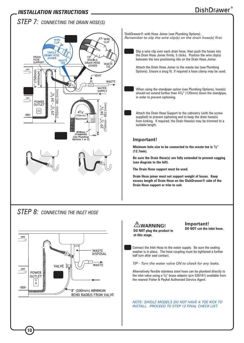 Step 7, Step 8, 18a 18b | Installation instructions | DCS DS224 User Manual | Page 10 / 12