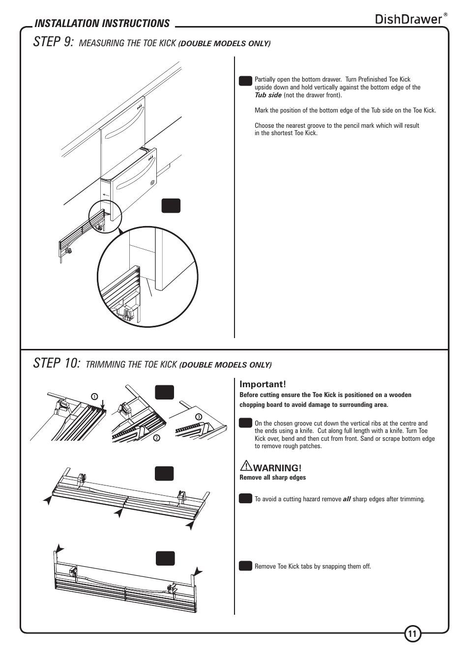 Step 9, Step 10, Installation instructions | DCS DS224 User Manual | Page 11 / 12