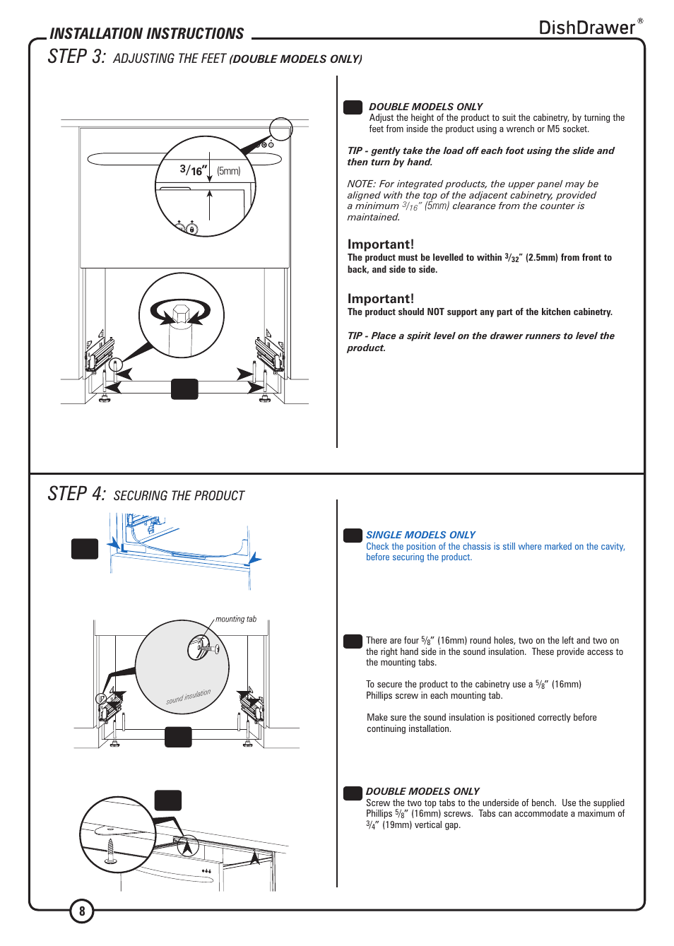 Step 4, Step 3, Installation instructions | DCS DS224 User Manual | Page 8 / 12