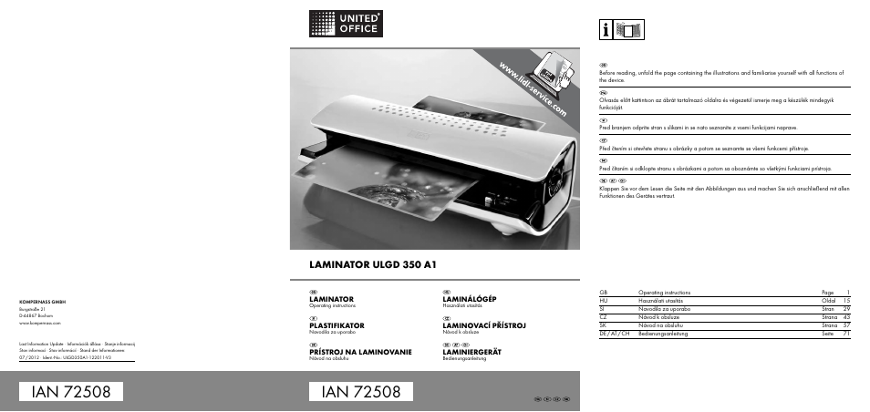 United Office ULGD 350 A1 User Manual | 85 pages