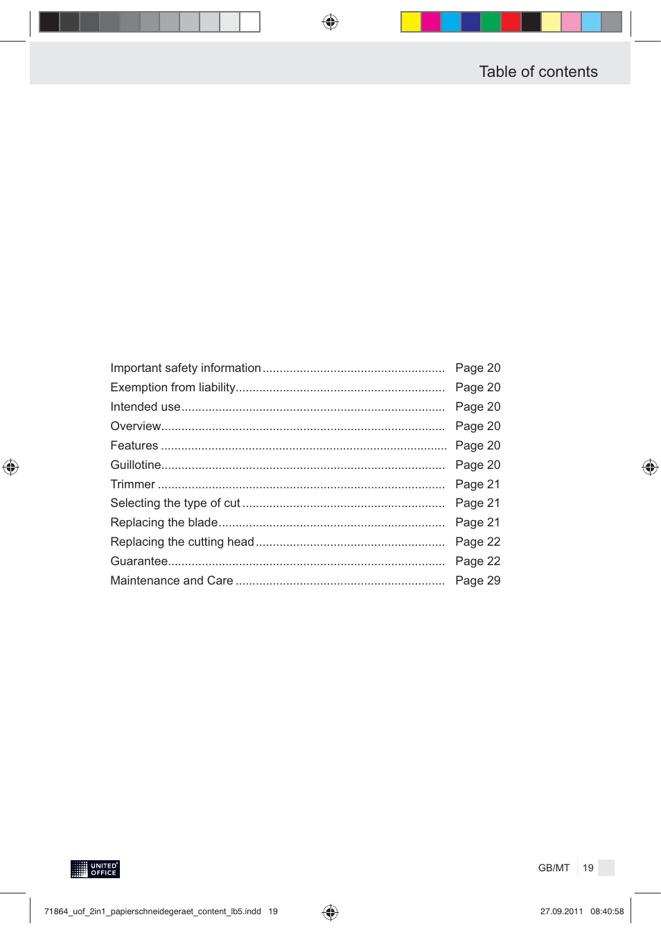 United Office 2-in-1 Paper Trimmer User Manual | Page 21 / 30