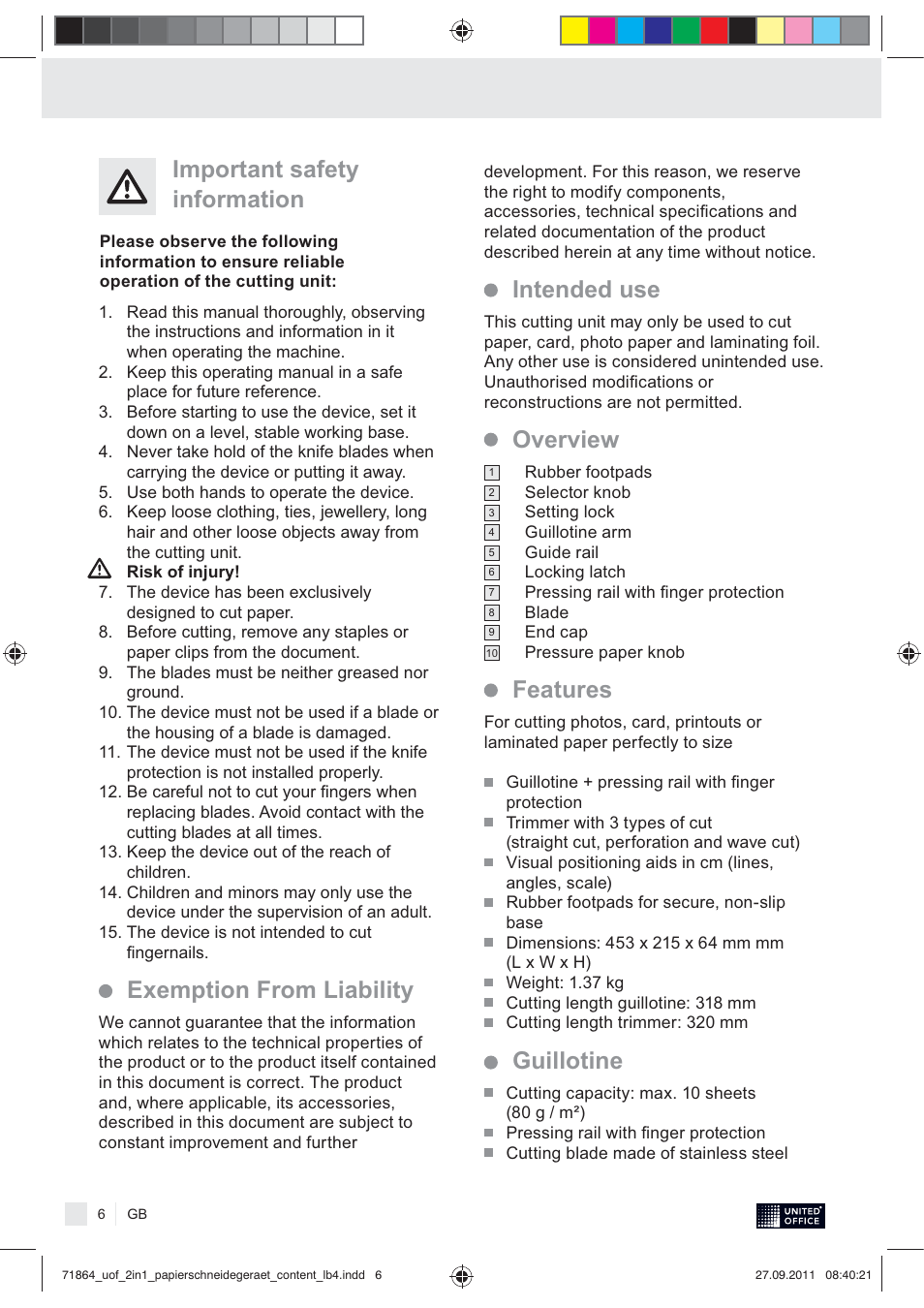 United Office 2-in-1 Paper Trimmer User Manual | Page 8 / 34