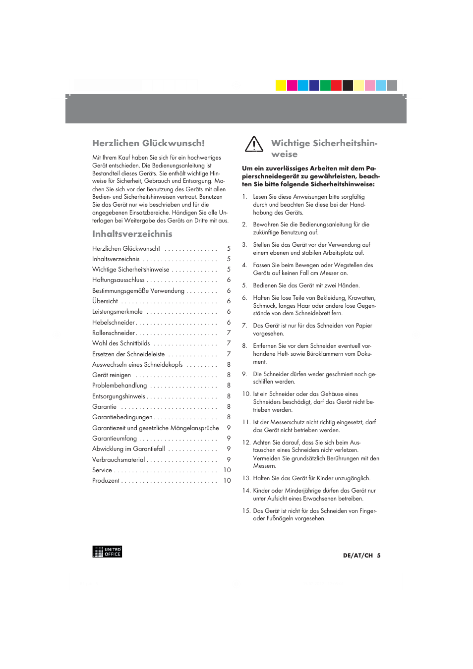 United Office 2-in-1 Paper Trimmer User Manual | Page 5 / 34