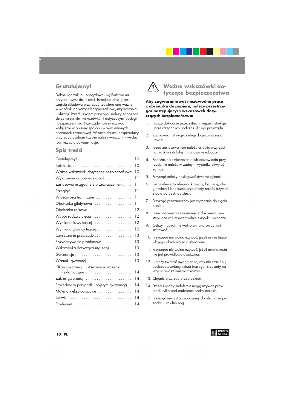 United Office 2-in-1 Paper Trimmer User Manual | Page 10 / 42