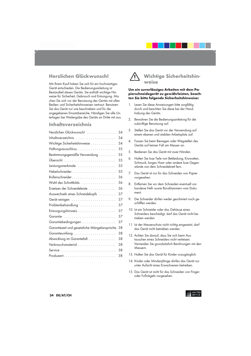 United Office 2-in-1 Paper Trimmer User Manual | Page 34 / 42