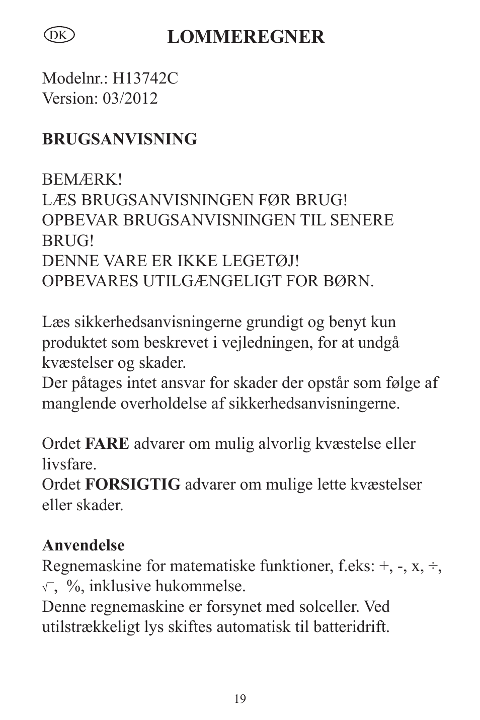 United Office H13742C User Manual | Page 20 / 26