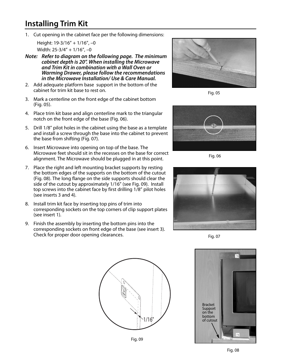 Installing trim kit | DCS CMOTTK30 User Manual | Page 2 / 4
