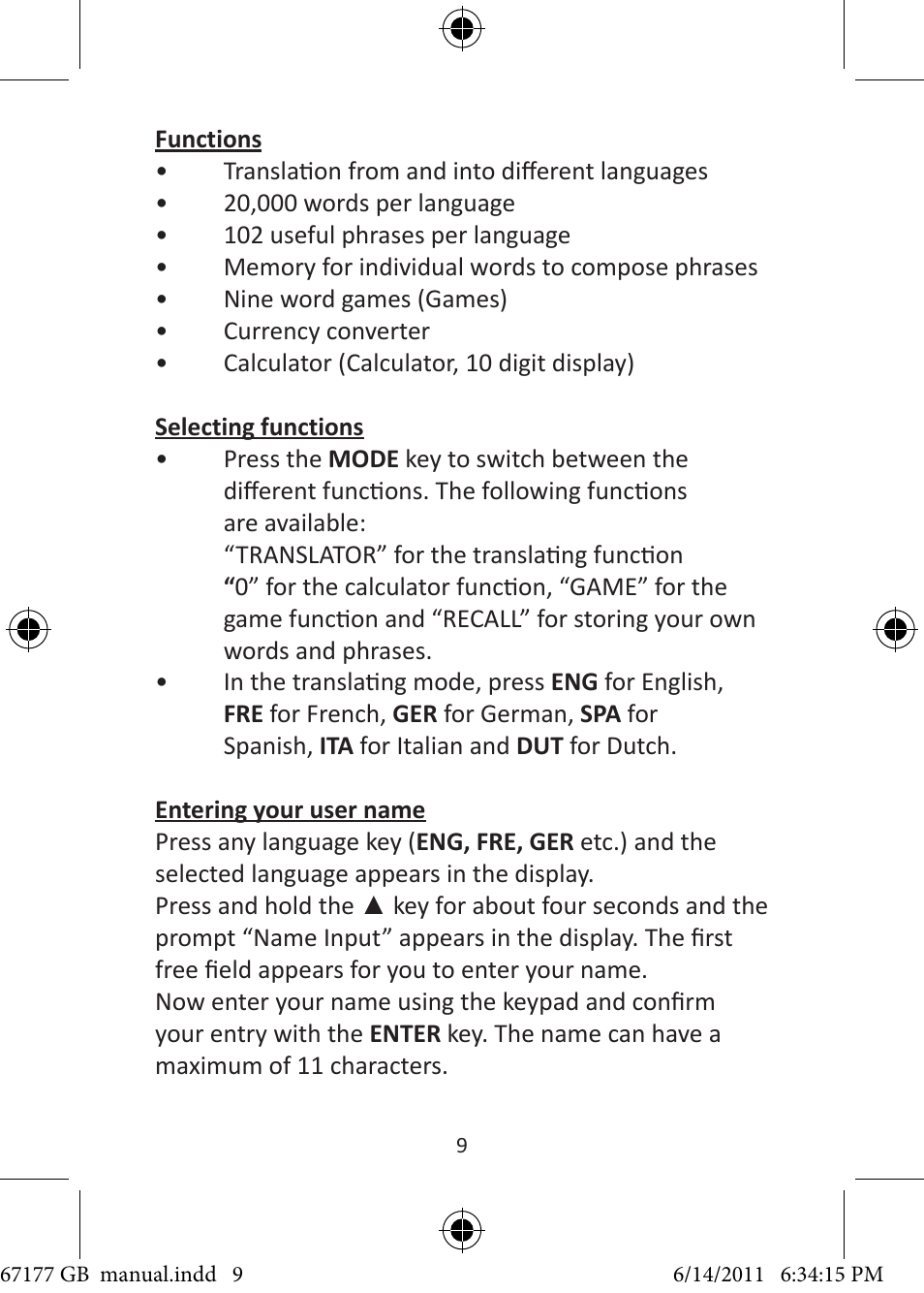 United Office Pocket Translator User Manual | Page 10 / 24