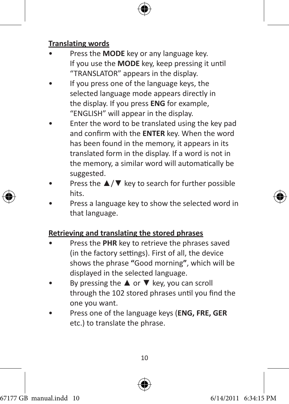 United Office Pocket Translator User Manual | Page 11 / 24