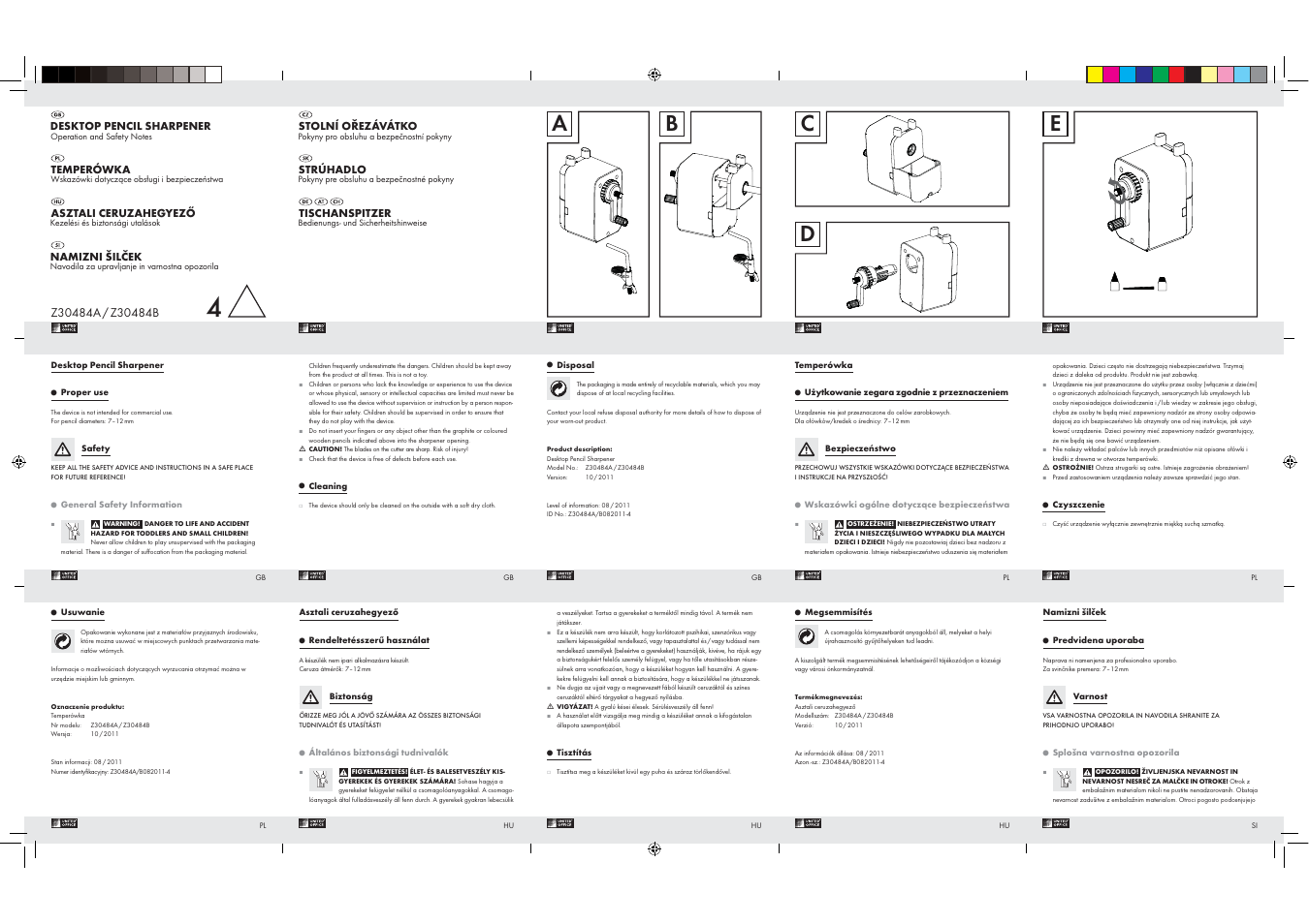 United Office Z30484A / Z30484B User Manual | 2 pages