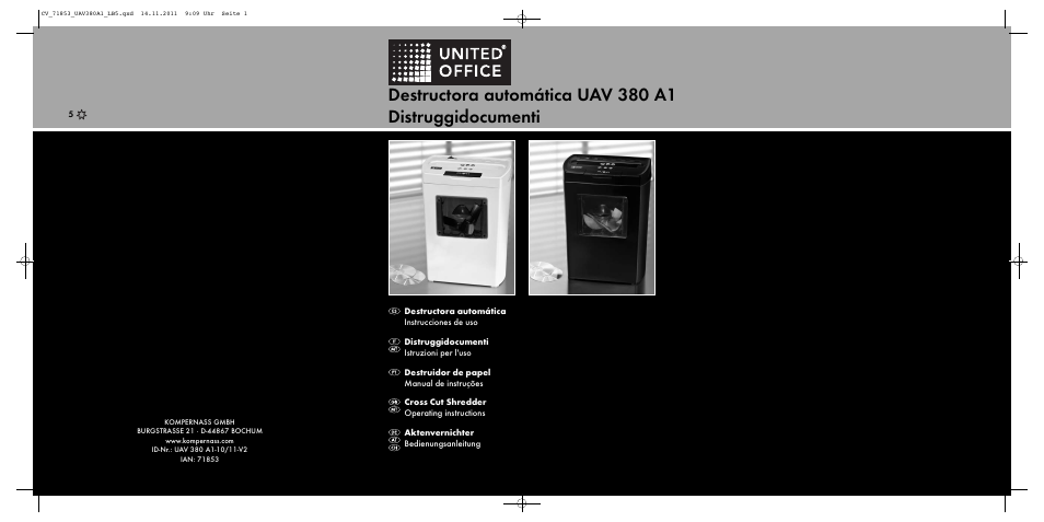 United Office UAV 380 A1 User Manual | 37 pages