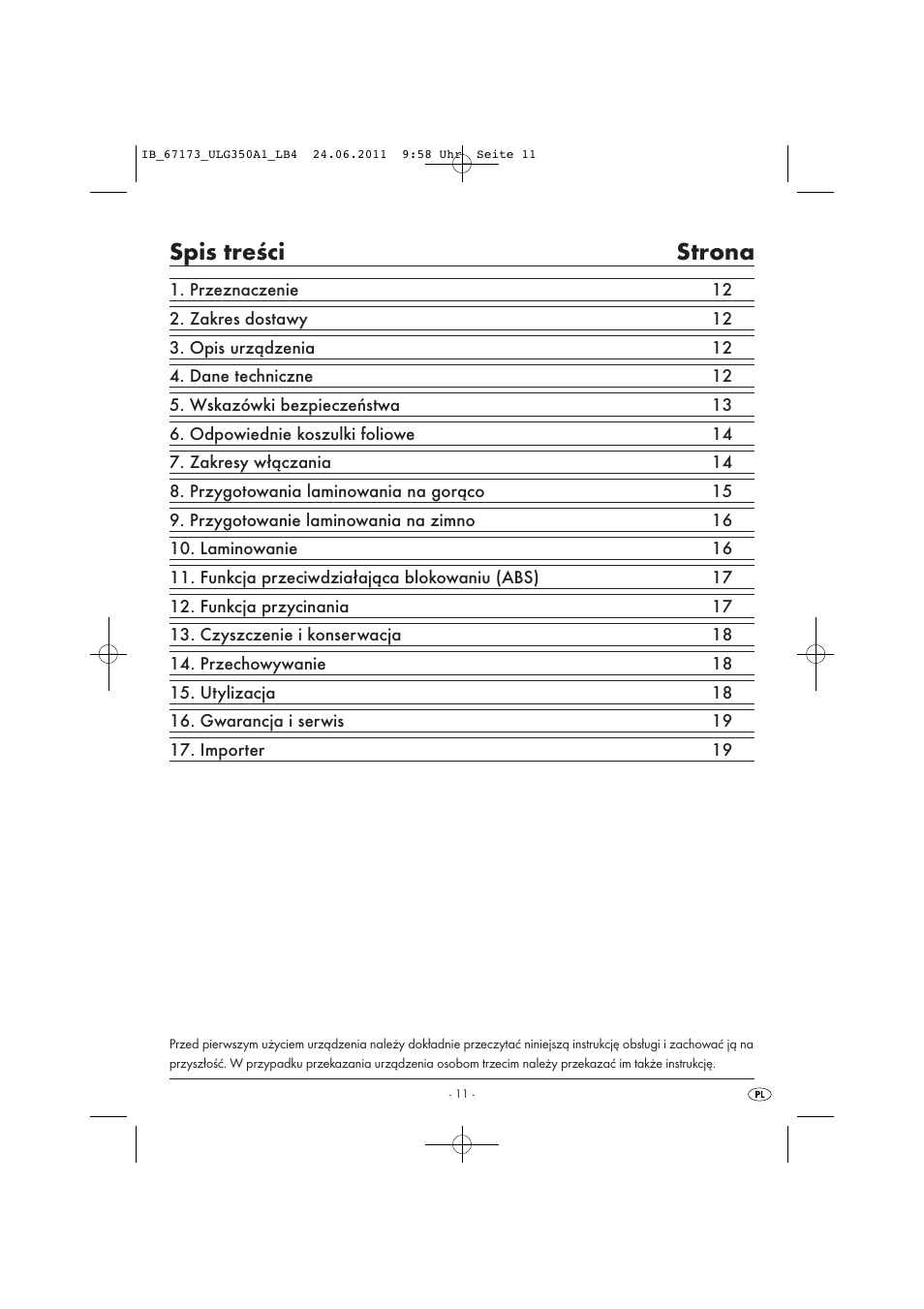 United Office ULG 350 A1 User Manual | Page 13 / 61