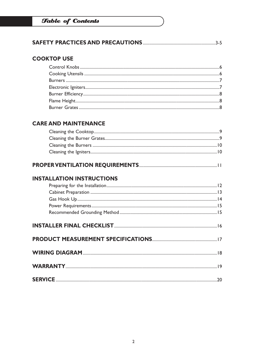 DCS CT-365GN User Manual | Page 3 / 22