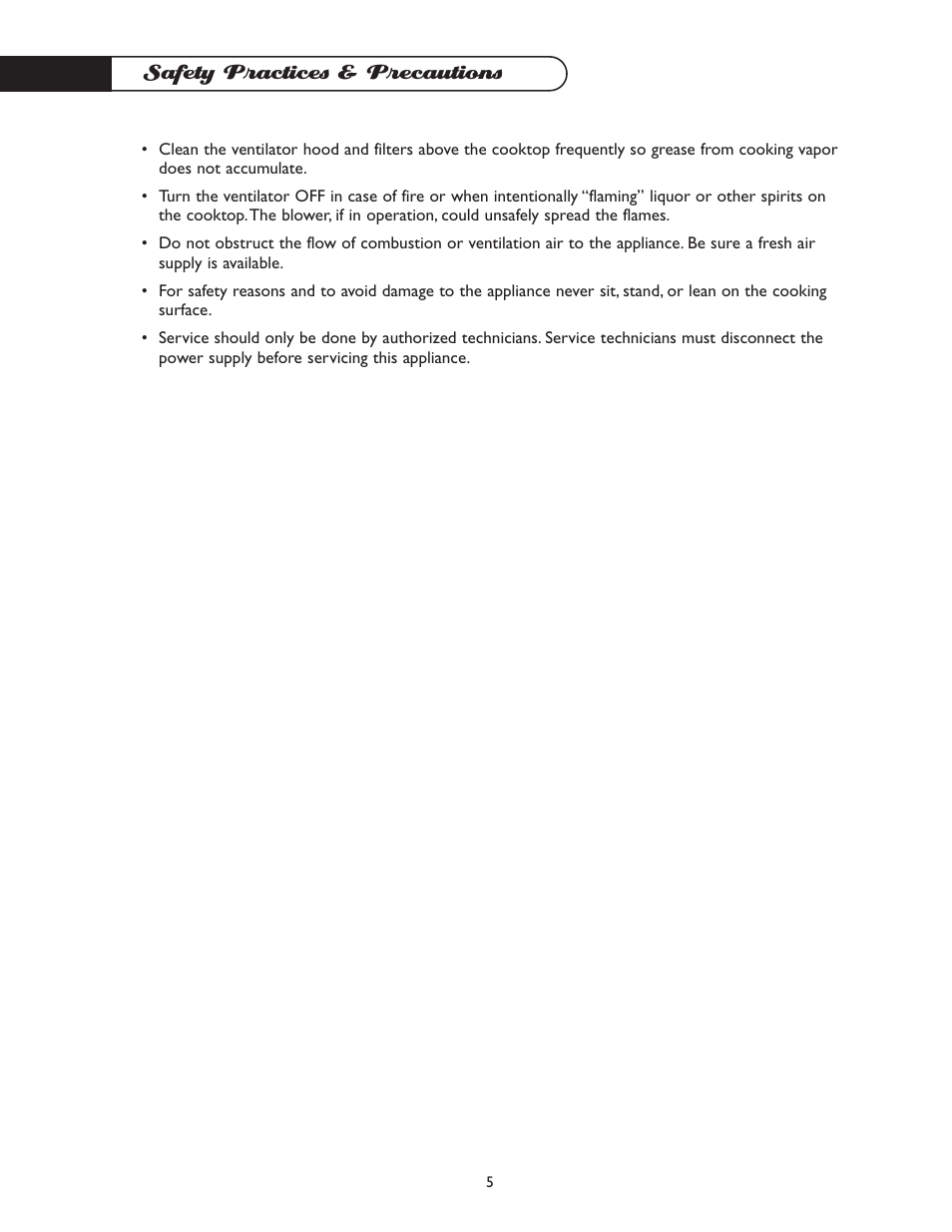 Safety practices & precautions | DCS CT-365GN User Manual | Page 6 / 22