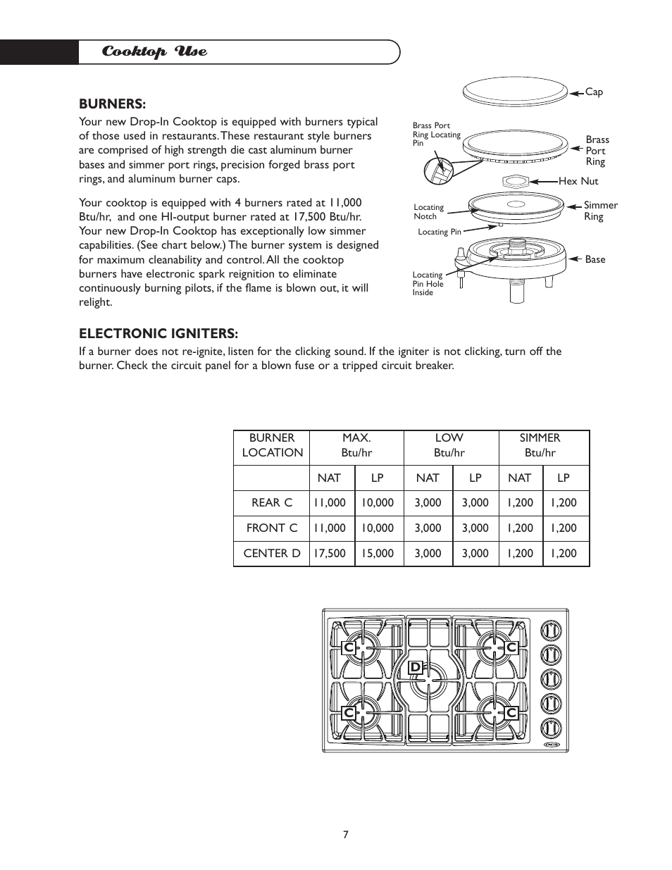 Cooktop use | DCS CT-365GN User Manual | Page 8 / 22