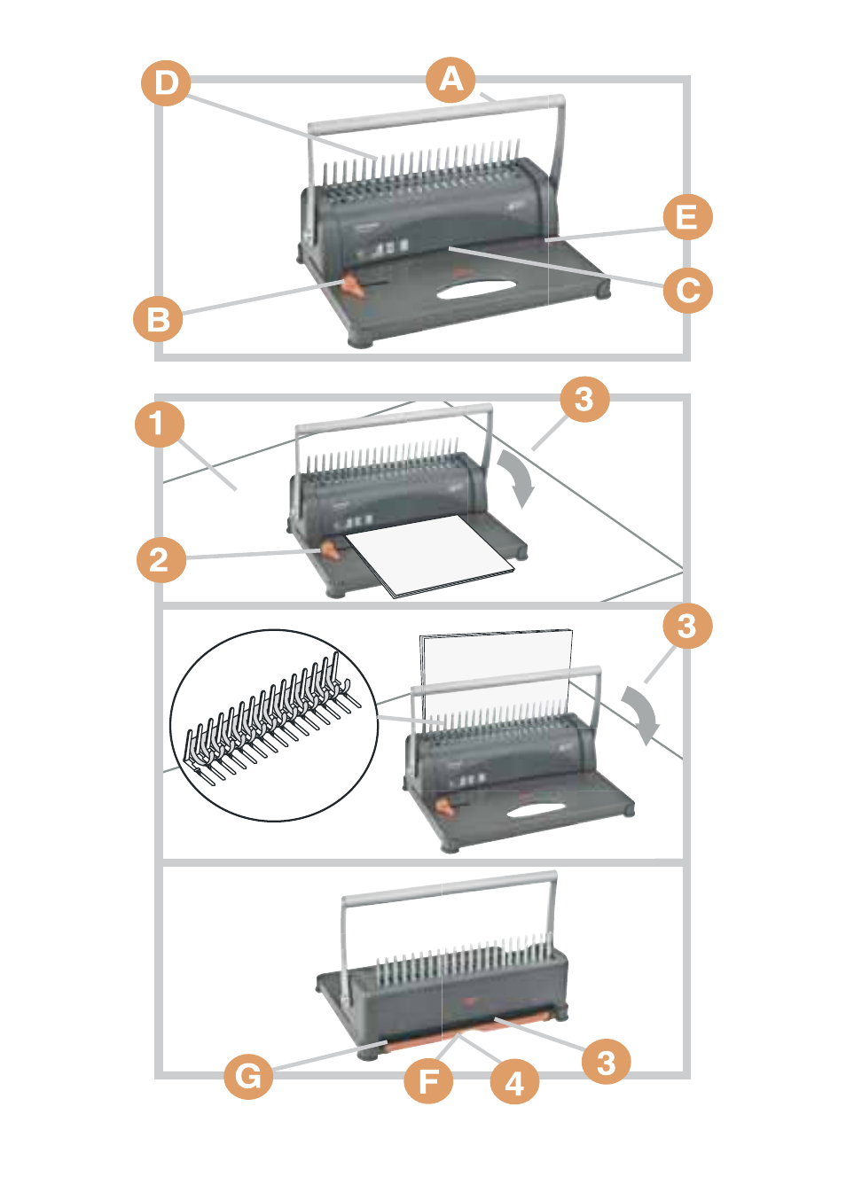 United Office Comb Binding Machine User Manual | Page 2 / 9