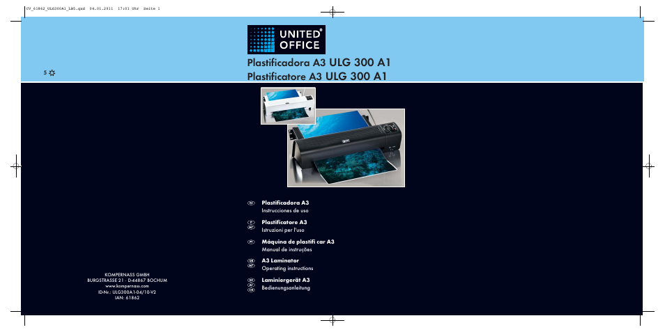 United Office Plastificadora A3 ULG 300 A1 User Manual | 51 pages