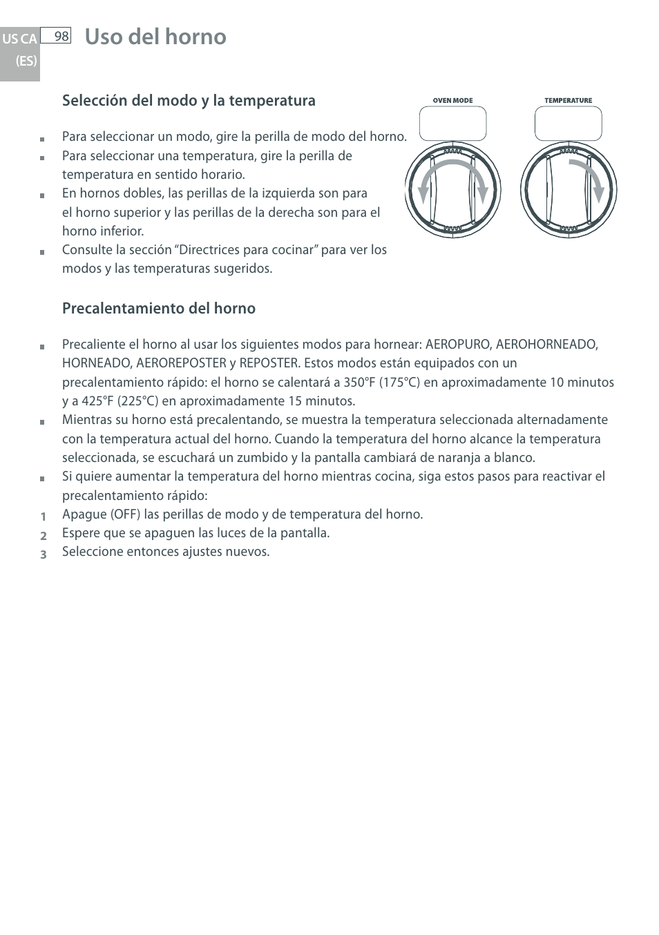 Uso del horno | DCS WOU-130 User Manual | Page 100 / 132