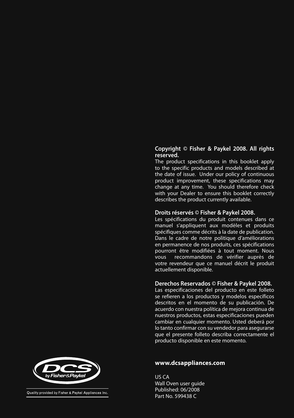 DCS WOU-130 User Manual | Page 132 / 132