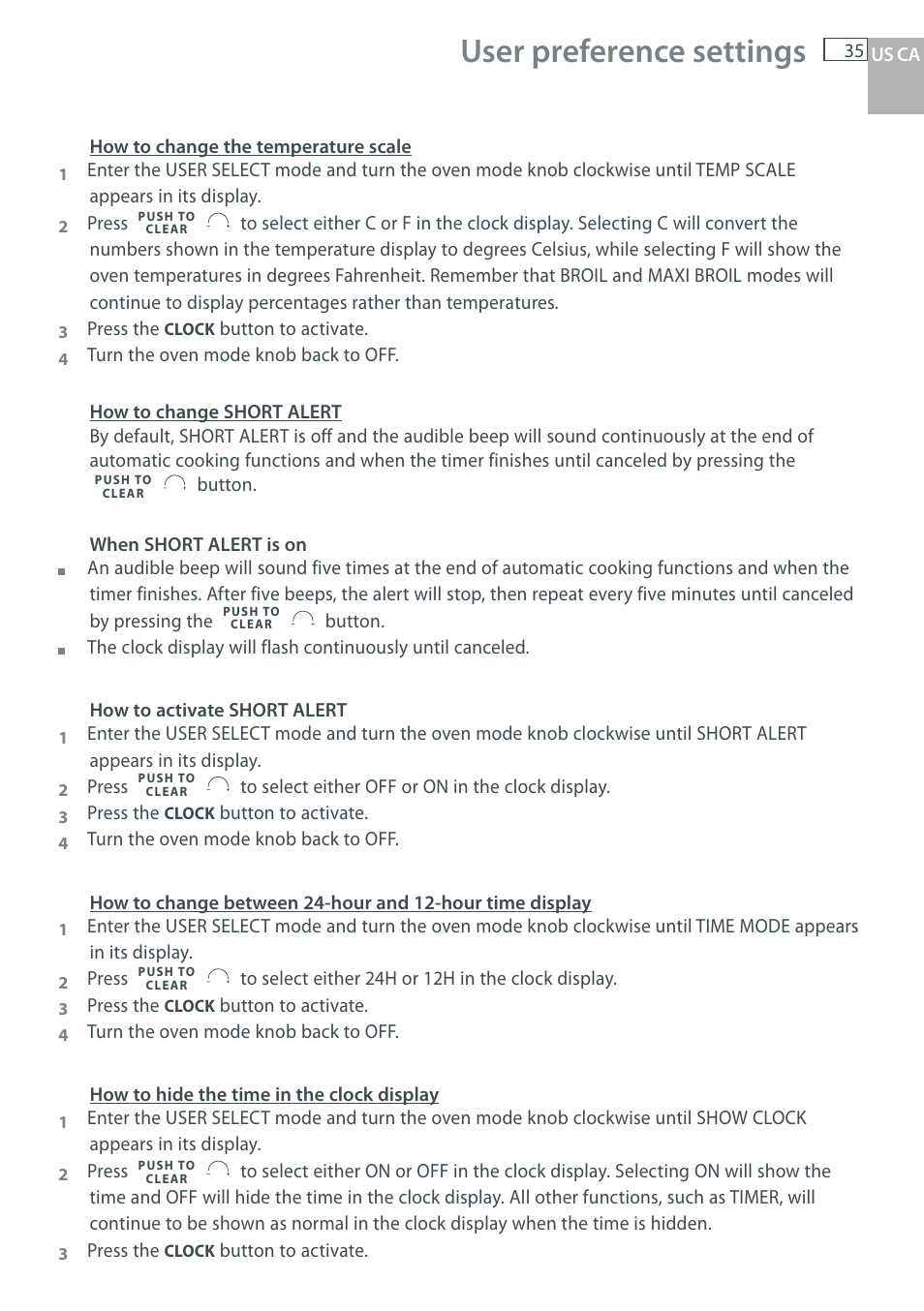 User preference settings | DCS WOU-130 User Manual | Page 37 / 132