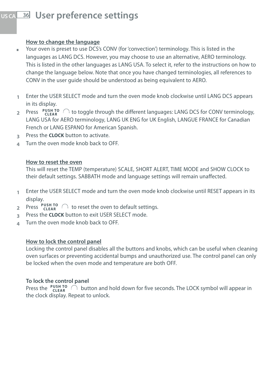 User preference settings | DCS WOU-130 User Manual | Page 38 / 132