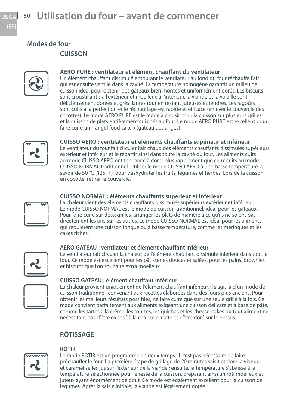 Utilisation du four – avant de commencer | DCS WOU-130 User Manual | Page 52 / 132