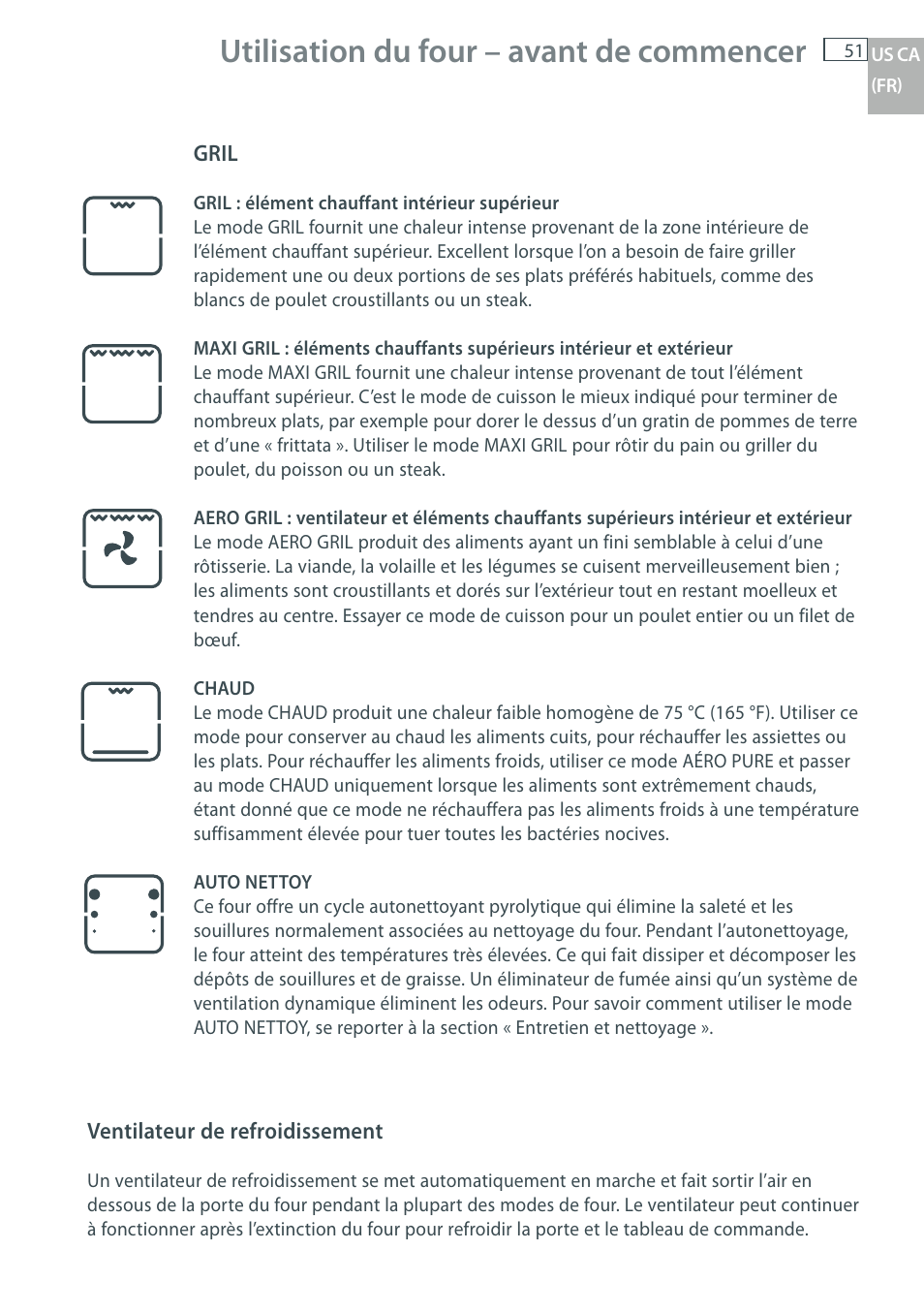 Utilisation du four – avant de commencer | DCS WOU-130 User Manual | Page 53 / 132