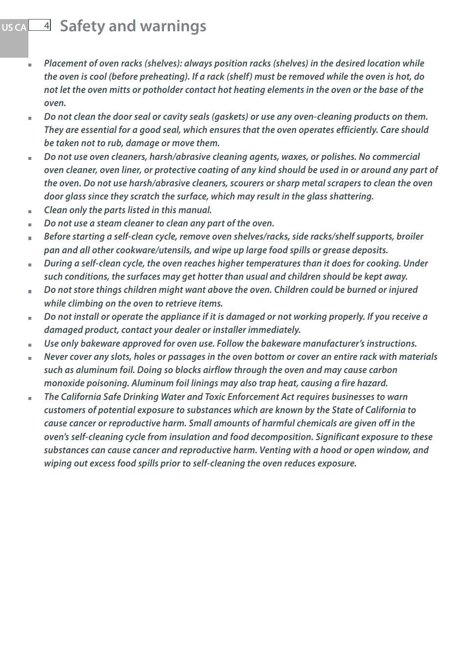 Safety and warnings | DCS WOU-130 User Manual | Page 6 / 132