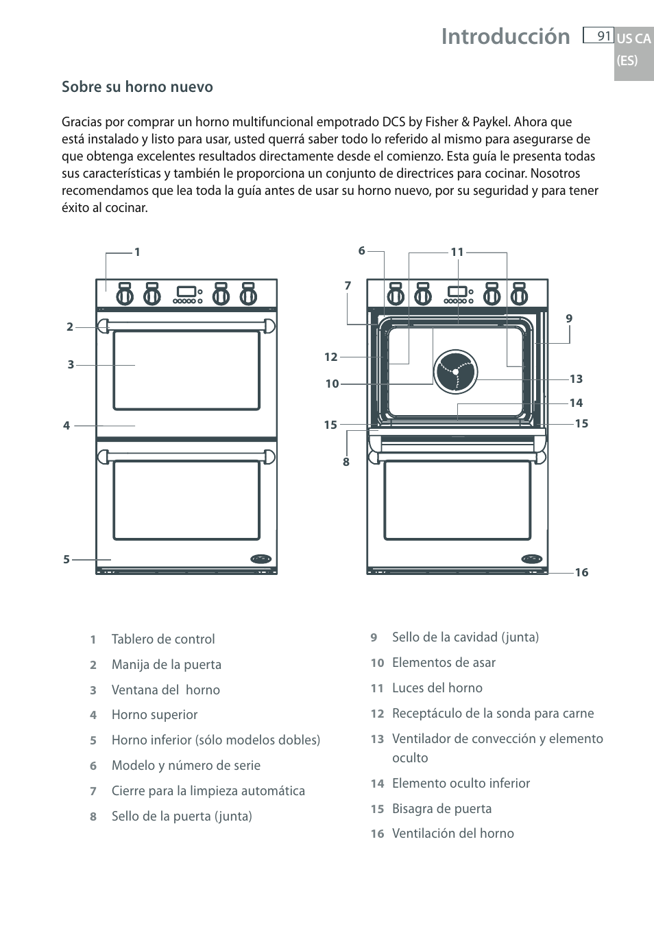 Introducción, Sobre su horno nuevo | DCS WOU-130 User Manual | Page 93 / 132