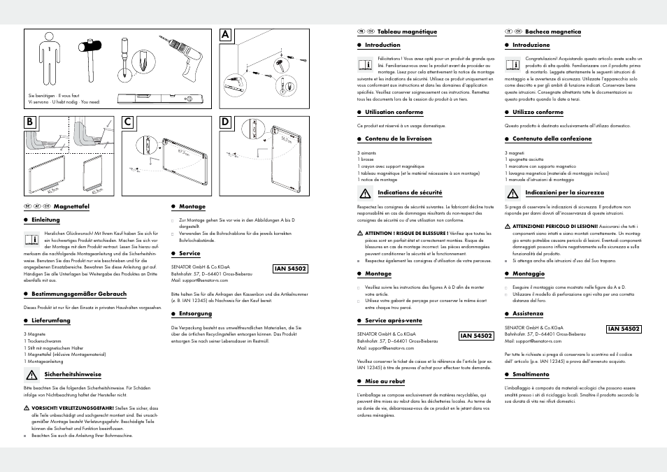 United Office MAGNETIC BOARD User Manual | Page 2 / 2